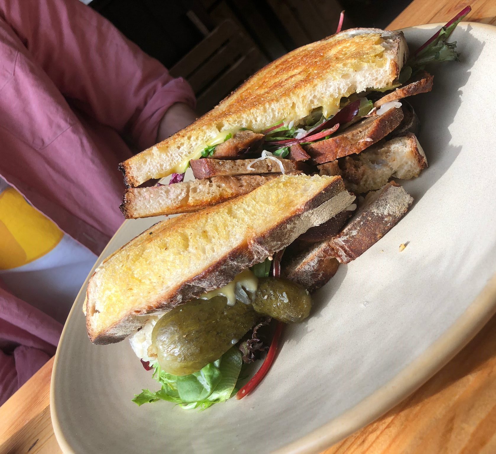 bread with vegetables on a plate