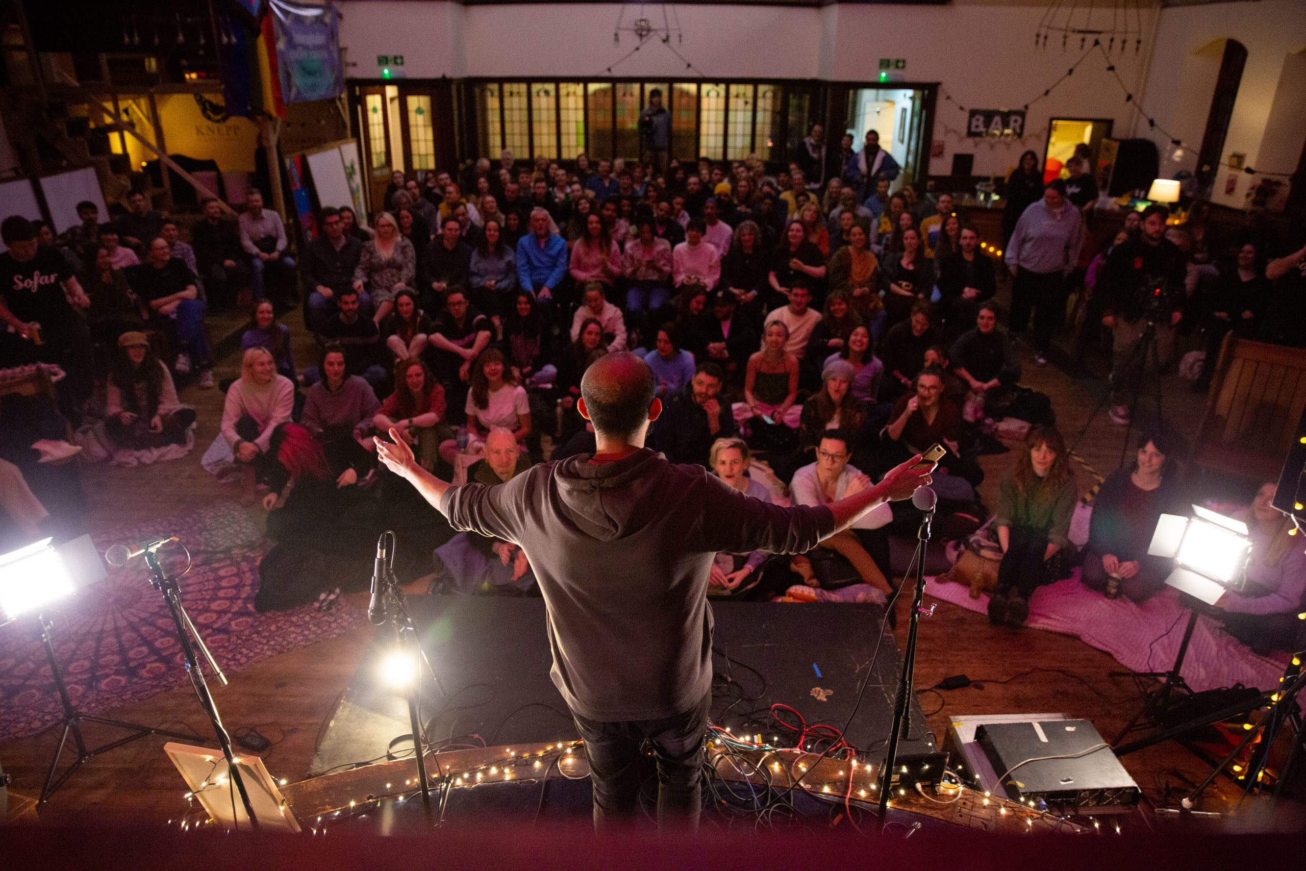 group of people sat in a church