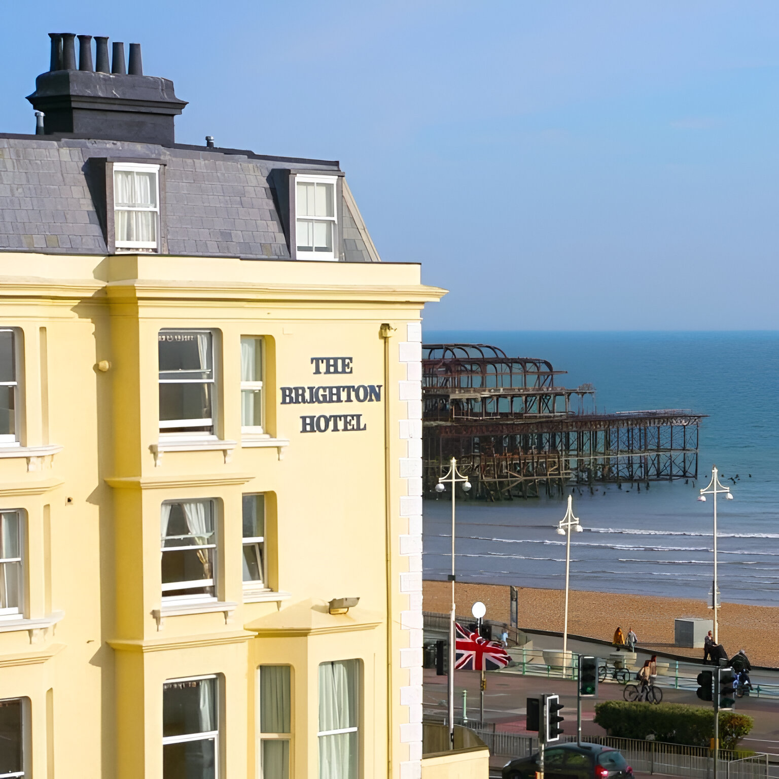 Yellow hotel by Brighton Beach