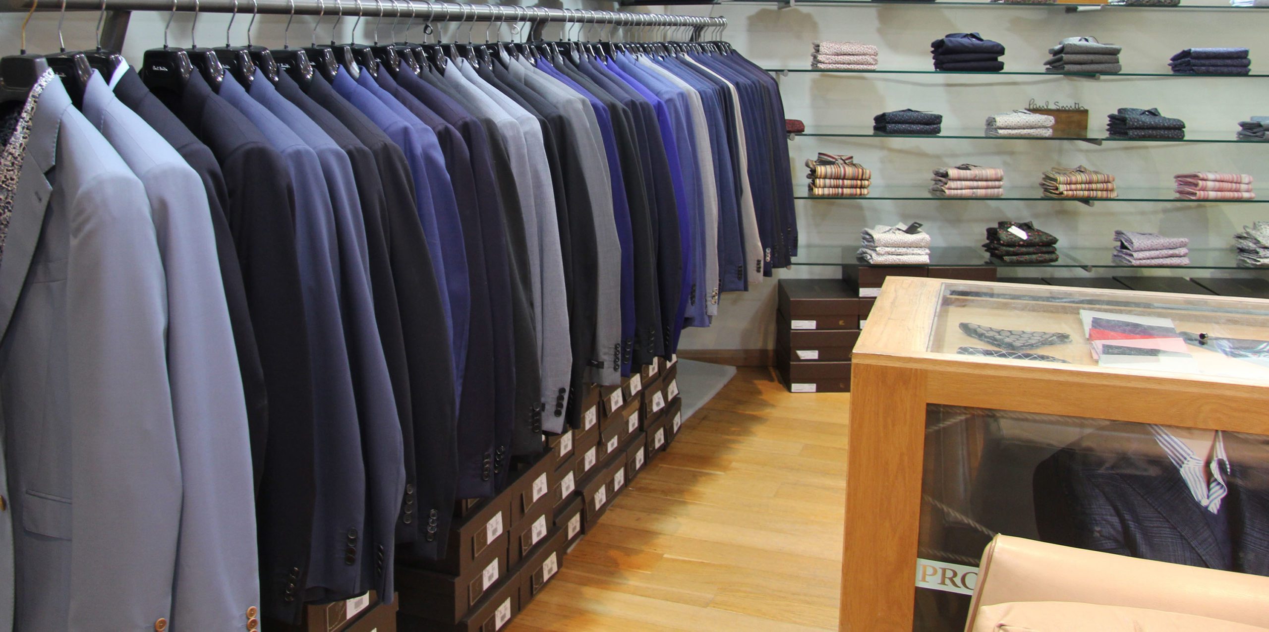 Suits on display at Profile Fashion Suits