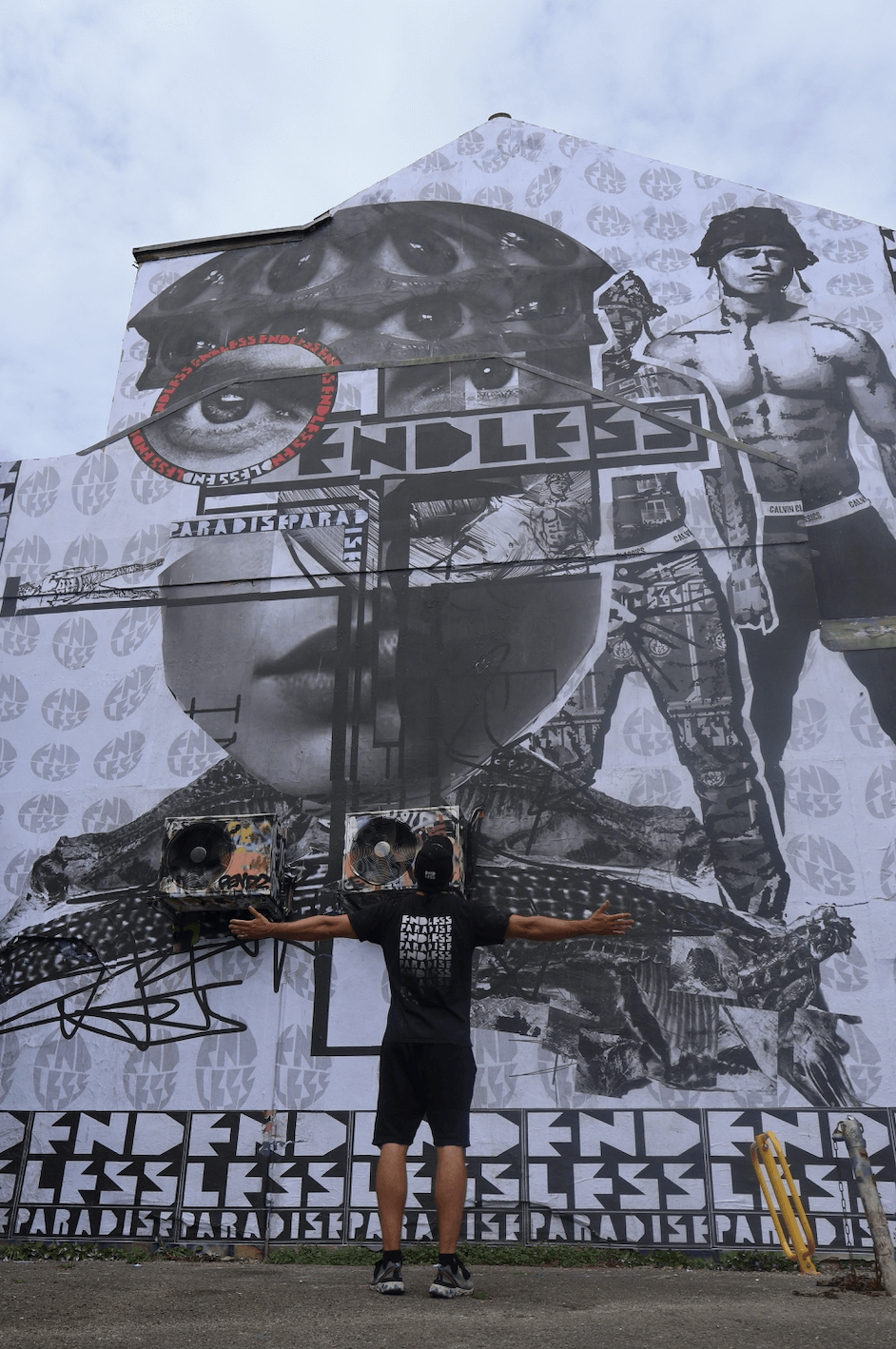 Street artist Endless with new mural in Jew Street, Brighton